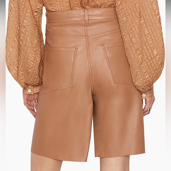 NWOT- Frame 100% Lamb Leather Bermuda Shorts - Picture 6 of 16